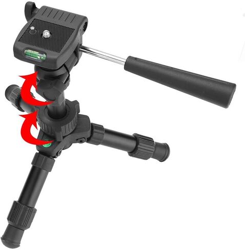 حامل ثلاثي القوائم صغير الحجم قابل للتمدد يوضع على سطح الطاولة مناسب للسفر مع مستويات مزدوجة مناسب لكاميرا نيكون دي اس ال ار in Kuwait