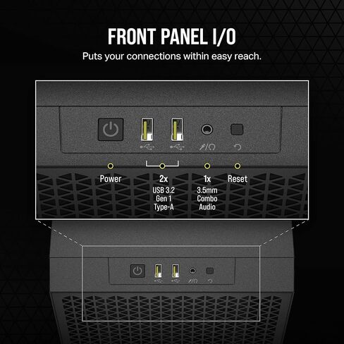 Corsair 3000D Airflow Mid-Tower PC Case – 2X SP120 Elite Fans – Four-Slot GPU Support – Fits up to 8X 120mm Fans – High-Airflow Design – Black in Kuwait