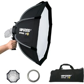 Lapgood 24"/60cm Camera Flash Octagonal Softbox Quick Release, with S-Type Bracket Mount, Bowen mount, Carrying Bag Compatible with Godox TT600 TT685II V860II V860III V850II V850III and AD200Pro Flash in Kuwait
