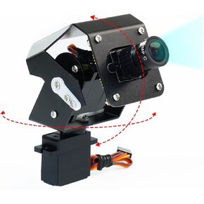 Yahboom Digital Servo 2DOF متعدد الزوايا التوجيه Gimbal كهربائي درجتين من الحرية كاميرا PTZ مع ضوء LED لسيارة روبوت DIY (2DOF Basic Ver) in Kuwait