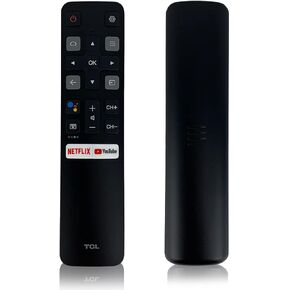 جهاز التحكم عن بعد الصوتي الأصلي من Ceybo لسلسلة TCL Android Smart TV S4 وS6 وA3 وP8S تتضمن اختصارات Netflix وYouTube (RC802V FMR1)