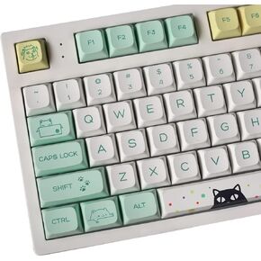 Keycap، Pixel Theme، XDA High، غطاء لوحة المفاتيح 64/75/87/96/98/لوحة مفاتيح ميكانيكية، مادة PBT 125 مفتاحًا