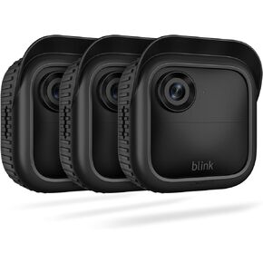 جراب CaseBot من السيليكون لكاميرا Blink Outdoor 4 (الجيل الرابع) - [عبوة من 3 قطع] غطاء جلد مقاوم للطقس مع حافة قبعة لكاميرا الأمان الذكية Blink 4 الجديدة كليًا، أبيض