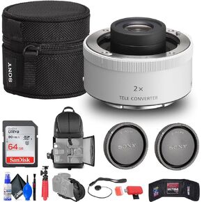 محول تقريب Sony FE 2.0X (SEL20TC) + بطاقة ذاكرة سعة 64 جيجابايت + حقيبة ظهر + قارئ بطاقات + حامل ثلاثي مرن + محفظة ذاكرة + حافظة للأغطية + طقم تنظيف + حزام لليد in Kuwait