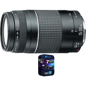 مجموعة عدسات تكبير تليفوتوغرافي Canon 6473A003 EF 75-300mm F4-5.6 III مع حزمة حماية محسنة CPS لمدة 7 سنوات in Kuwait