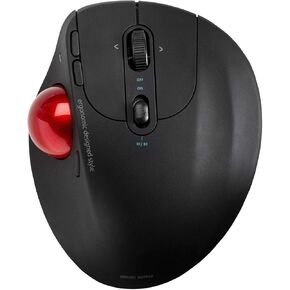 SANWA Dual Mode (Bluetooth 5.0 + 2.4G Wireless) Ergonomic Trackball Mouse, Optical Rollerball Mice, Programmable Buttons, Adjustable DPI, 5 Buttons, Compatible with MacBook, Windows, macOS, Android in Kuwait