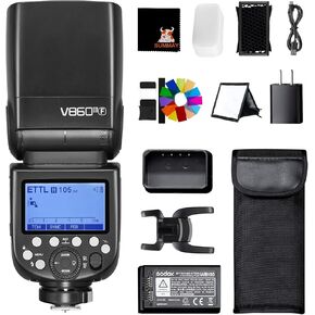 GODOX V860III-F TTL فلاش الكاميرا 76Ws الطاقة 1/8000s مزامنة عالية السرعة GN60 1.5s وقت إعادة التدوير، مصباح النمذجة 2W 5300K±200K درجة حرارة اللون، قفل سريع التحرير، مناسب لكاميرات سلسلة Fuji in Saudi Arabia