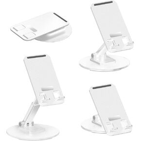 حامل تابلت PremierAdapter، حامل تابلت من الألومنيوم قابل للدوران 360 درجة، قابل للطي وقابل للتعديل، حامل هاتف محمول للمكتب متوافق مع iPad 9.7، 10.5، 12.9 Air mini، Kindle، أبيض [PA34] in Kuwait