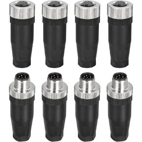 MECCANIXITY 8 Pin M12 Male & Female Aviation Wire Connector, 4 Set Waterproof IP67 Circular Connector for Networks Instruments Computer in Saudi Arabia