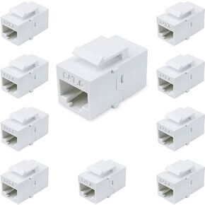 VICTEK Female to Female Cat6 Keystone RJ45 Couplers, 10 Pack, White, Tablet in Saudi Arabia