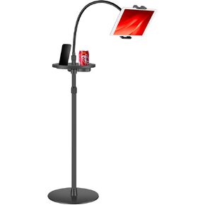 MagicHold حامل معدني لضبط ارتفاع السرير والمكتب على الأرض للهواتف الذكية اللوحية من 3 إلى 11 بوصة، متوافق مع Ipad Pro 9.7/10.5 بوصة، وIpad Air. آيباد ميني، آيفون (فضي مع صينية) in Kuwait