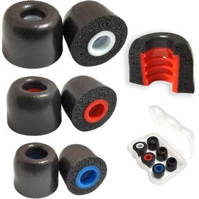Luckvan Memory Foam Earbuds Tips Replacement Fit 4.0mm-5.5mm Isolation Noise Replacement Foam Ear Tips for in-Ear Earphones with Storage Box