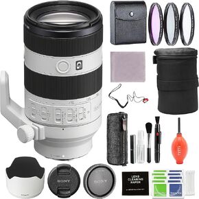 مجموعة عدسات Sony FE مقاس 70-200 مم f/4 Macro G OSS II مع حقيبة ظهر للكاميرا، حامل أحادي مدمج مقاس 65 بوصة، طقم مرشح 3 قطع مقاس 72 مم والمزيد in Kuwait