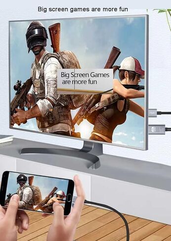 محول كابل FWKNB USB C إلى HDMI، كابل HDMI إلى USB من النوع C بطول 6.6 قدم عرض 4K وشحن لأجهزة MacBook Pro/iPad Pro/Chromebook/الكمبيوتر المحمول/الهواتف إلى التلفزيون/الشاشة/جهاز العرض in Kuwait