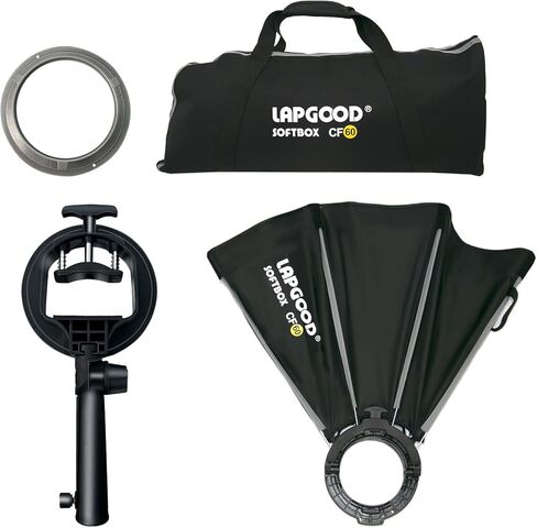 Lapgood 24"/60cm Camera Flash Octagonal Softbox Quick Release, with S-Type Bracket Mount, Bowen mount, Carrying Bag Compatible with Godox TT600 TT685II V860II V860III V850II V850III and AD200Pro Flash in Kuwait