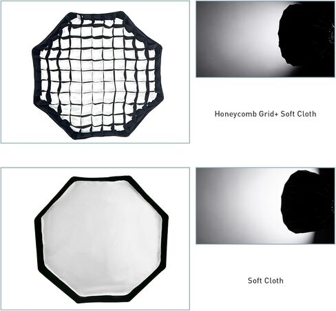 Lapgood 24"/60cm Camera Flash Octagonal Softbox Quick Release, with S-Type Bracket Mount, Bowen mount, Carrying Bag Compatible with Godox TT600 TT685II V860II V860III V850II V850III and AD200Pro Flash in Kuwait