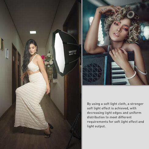 Lapgood 24"/60cm Camera Flash Octagonal Softbox Quick Release, with S-Type Bracket Mount, Bowen mount, Carrying Bag Compatible with Godox TT600 TT685II V860II V860III V850II V850III and AD200Pro Flash in Kuwait