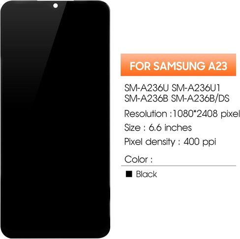 استبدال شاشة LCD لهاتف Samsung Galaxy A23 5G لشاشة LCD Samsung A236 SM-A236U، SM-A236B، SM-A236E أجزاء إصلاح مجموعة التحويل الرقمي التي تعمل باللمس (أسود بدون إطار) in Saudi Arabia