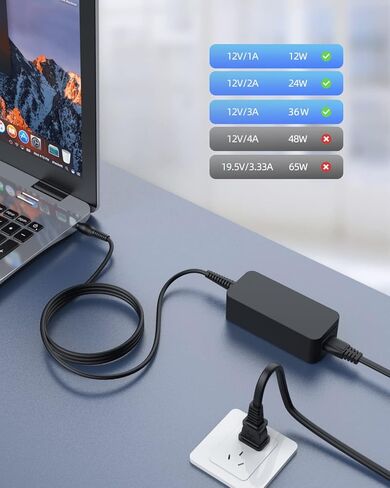 سلك طاقة 12 فولت مناسب لشاشة Dell 22 بوصة 23 بوصة 24 بوصة S2340M S2440LB S2340L S2319NX S2240M S2719H S2419 S2316H S2316M محول شاحن شاشة LCD LED in Kuwait