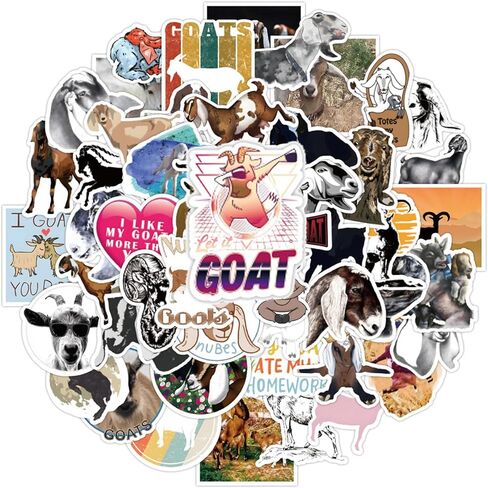 50 قطعة من ملصقات الماعز المضحكة، من الفينيل المقاوم للماء، مقاس 2-3 بوصة، للأطفال والمراهقين والبالغين، ومذكرات زجاجات المياه للكمبيوتر المحمول in Kuwait