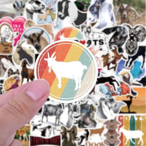 50 قطعة من ملصقات الماعز المضحكة، من الفينيل المقاوم للماء، مقاس 2-3 بوصة، للأطفال والمراهقين والبالغين، ومذكرات زجاجات المياه للكمبيوتر المحمول in Kuwait