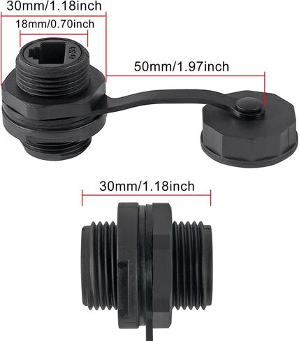 ACEIRMC 4pcs RJ45 Ethernet LAN Cable Connector CAT6 Shielded Industrial Panel Mount Bulkhead Feed Thru Coupler with Waterproof IP67 Dustproof Cap Outdoor Industrial Standard in Saudi Arabia