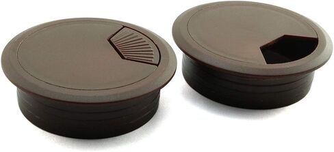 HJ Garden 2pcs 2inch Desk Wire Cord Cable Grommets Hole Cover for Office PC Desk Cable Cord Organizer Plastic Cover(Dark Brown) in Kuwait