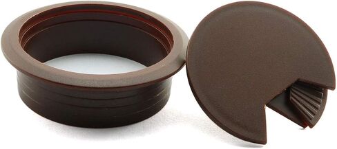 HJ Garden 2pcs 2inch Desk Wire Cord Cable Grommets Hole Cover for Office PC Desk Cable Cord Organizer Plastic Cover(Dark Brown) in Kuwait