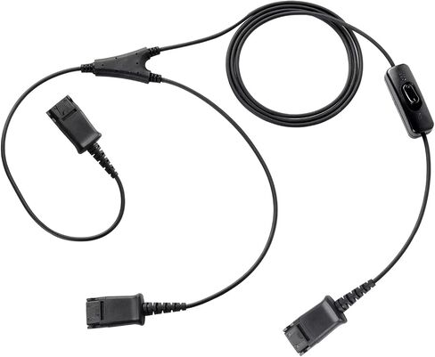 VoiceJoy Call Center Headset Quick Disconnect Cable Y Splitter Adapter Y Training Supervisor Cable with Mute Button Compatible with Plantronics Headsets in Kuwait