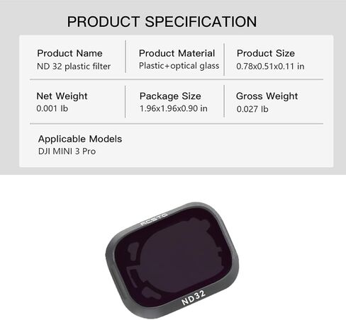 فلاتر ميني 3 برو ND32، مجموعة فلاتر مستقطبة ان دي 32 لملحقات دي جيه اي ميني 3 برو ار سي (اصدار بلاستيكي) in Kuwait