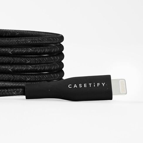 CASETiFY Powerthru USB-C to Lightning Cable (2m/6.6ft) - Black in Saudi Arabia