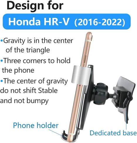 LUNQIN Car Phone Holder for 2016-2022 Honda HRV HR-V [Big Phones with Case Friendly] Auto Accessories Navigation Bracket Interior Decoration Mobile Cellphone Mount in Saudi Arabia