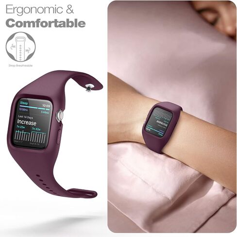 SURITCH Sport Band Compatible with Apple Watch 41mm 40mm 44mm 45mm, Soft Silicone Wristbands Replacement Strap with Case for iWatch SE/8/7/6/5/4 Women Men in Kuwait