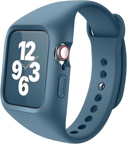 SURITCH Sport Band Compatible with Apple Watch 41mm 40mm 44mm 45mm, Soft Silicone Wristbands Replacement Strap with Case for iWatch SE/8/7/6/5/4 Women Men in Kuwait