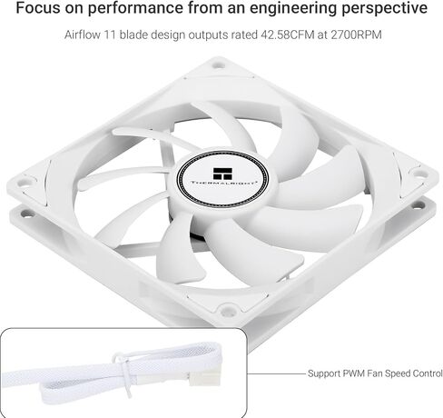 Thermalright TL-9015B مروحة تبريد وحدة المعالجة المركزية 92 مم PC PWM، مروحة تبريد صامتة للكمبيوتر الشخصي، مروحة سوداء للكمبيوتر المكتبي 15 مم، سرعة تصل إلى 2700 دورة في الدقيقة in Kuwait