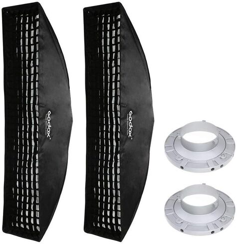 Godox 12G / 30x120cm Strip Beehive Honeycomb Grid Softbox with Bowens Mount Speedring for Studio Flash Strobe Lighting [2-Pack] in Saudi Arabia
