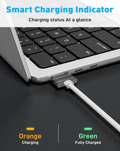 كيبل شحن USB C الى مغناطيسي 3 بقدرة 140 واط من جورد، سلك شاحن ماج 3 متوافق مع ماك بوك برو 2021 M1 برو، ماكس تشيب 14 انش 16 انش، ماك بوك اير 2022 M2، ماك بوك برو 2023 M2 برو، ماكس تشيب 14 انش 16 - 6.6 in Kuwait
