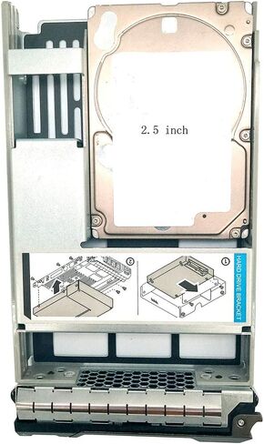 YUNDIAN جديد 2.5 بوصة حامل محول HDD 09W8C4 لخوادم Dell PowerEdge 13th 14th 3.5 بوصة علبة قرص صلب صينية in Kuwait