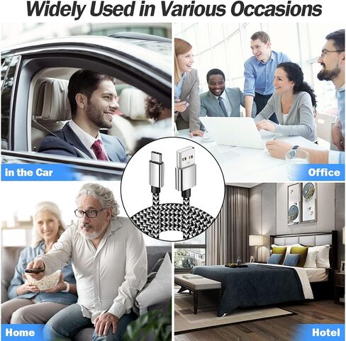 كابل USB C بطول 10 أقدام 2 حزمة من النوع C سلك شاحن الهاتف لهاتف Samsung Galaxy A01 A02s A10e A11 A12 A21 A32 A42 A50 A51 A52 S9 S10 S20 FE Note 20 Ultra S21، Moto G Stylus Power G7 G6 Z4، LG Stylo 6 G7 G8 Thinq in Kuwait