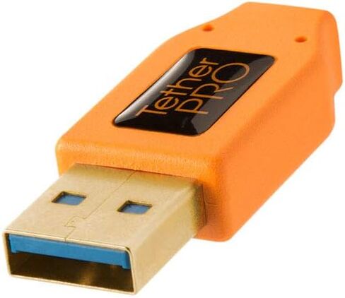 Tether Tools TetherPro USB 3.0 to Micro-B Right Angle Cable | for Fast Transfer and Connection Between Camera and Computer | Non-Reflective Black | 15 Feet (4.6 m) in Saudi Arabia