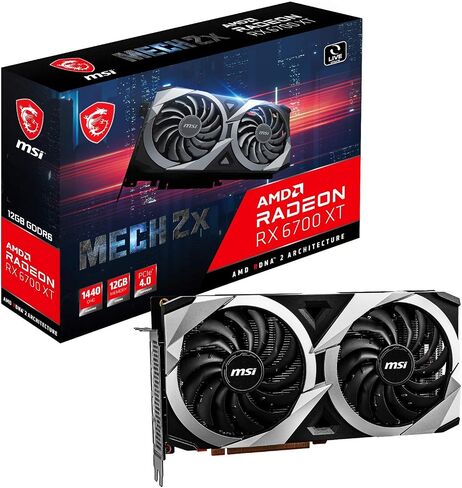MSI بطاقة رسومات للالعاب راديون RX 6700 XT 192 بت 12GB GDDR6 DP/HDMI مزدوجة توركس 3.0 فري سينك دايركت اكس 12 في ار ريدي (RX 6700 XT MECH 2X 12G) in Saudi Arabia