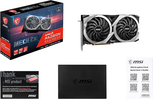 MSI بطاقة رسومات للالعاب راديون RX 6700 XT 192 بت 12GB GDDR6 DP/HDMI مزدوجة توركس 3.0 فري سينك دايركت اكس 12 في ار ريدي (RX 6700 XT MECH 2X 12G) in Saudi Arabia