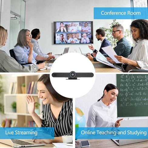 كاميرا مؤتمرات TOALLIN 4K فائقة الدقة مع ميكروفونات ومكبر صوت، نظام كاميرا مؤتمرات فيديو الكل في واحد، رؤية واسعة الزاوية 3X تكبير كاميرا ePTZ لغرف الاجتماعات in Kuwait