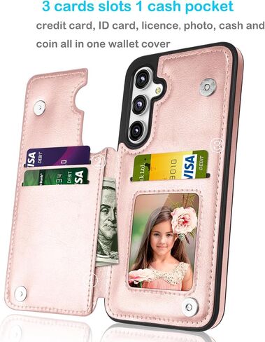 حافظة محفظة Tekcoo لهاتف Samsung Galaxy S23 FE / S23 Fan Edition 5G / SM-S711، فتحات حامل بطاقة الائتمان النقدية من جلد البولي يوريثان البسيط وقفل مغناطيسي وغطاء واقٍ نحيف قابل للطي باللون البني in Kuwait
