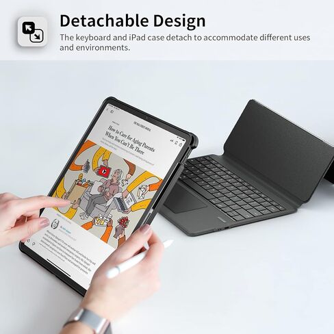 I والك حافظة كيبورد متوافقة مع ايباد برو 11 انش (الجيل الخامس، الجيل الرابع/الثالث) مع حامل قلم وحافظة قابلة للفصل ولوحة مفاتيح لاسلكية in Kuwait