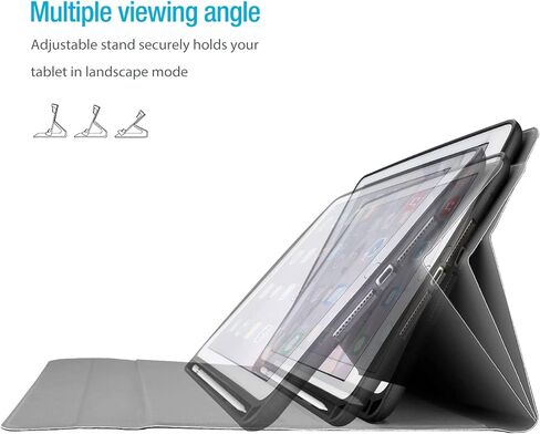 كيبورد كايس لجهاز ايباد 9.7 (الطراز القديم) الجيل السادس 2018 / الجيل الخامس 2017 مع حامل قلم، رفيع وخفيف الوزن كايس مع كيبورد لاسلكي قابل للفصل مغناطيسيا لجهاز ايباد 6 وايباد 5 من برو كايس - اسود in Kuwait