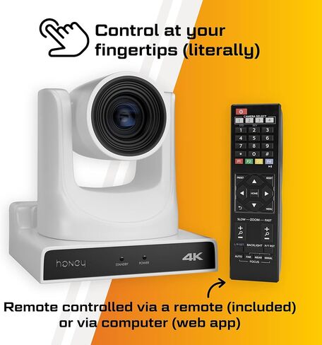 كاميرا Honey Optics 4K - بث مباشر لشبكة فيديو SDI وNDI PTZ IP للبث والمؤتمرات والكنائس والأحداث (تكبير بصري 12x) in Saudi Arabia