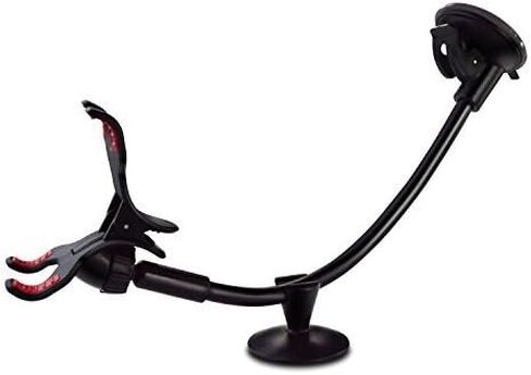 IPOW Upgraded Truck Phone Mount Holder Universal 11 Inches Long Arm Windshield Dashboard Car Mount Cradle with Adjustable X Clamp&Ultra Dashboard Base for Smartphones in Kuwait