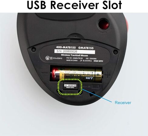 SANWA Dual Mode (Bluetooth 5.0 + 2.4G Wireless) Ergonomic Trackball Mouse, Optical Rollerball Mice, Programmable Buttons, Adjustable DPI, 5 Buttons, Compatible with MacBook, Windows, macOS, Android in Kuwait