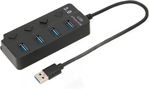 موزع USB 3.0 4 منافذ، 4 منافذ USB3.0، نقل بسرعة 5 جيجابت في الثانية بسرعة 480 ميجابايت في الثانية ونقل بسرعة 12 ميجابايت في الثانية، مؤشر LED يظهر حالة الطاقة، مفتاح مستقل مناسب لنظام Win OS X in Saudi Arabia